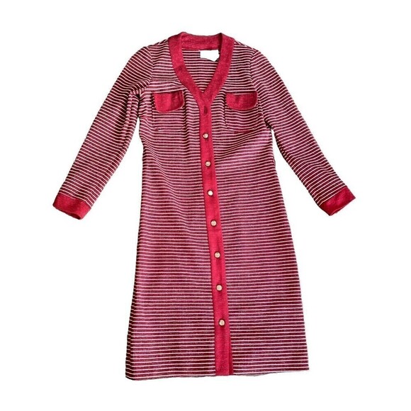 Julie Miller Dresses & Skirts - Julie Miller Dress Women's Size 10 Red White Striped Midi Length Pockets Vintage